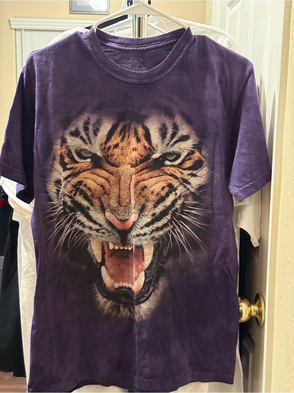 The Mountain Purple Tiger Face Short Sleeve Nature Tee